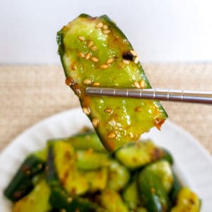 smashed cucumber salad with sesame seeds