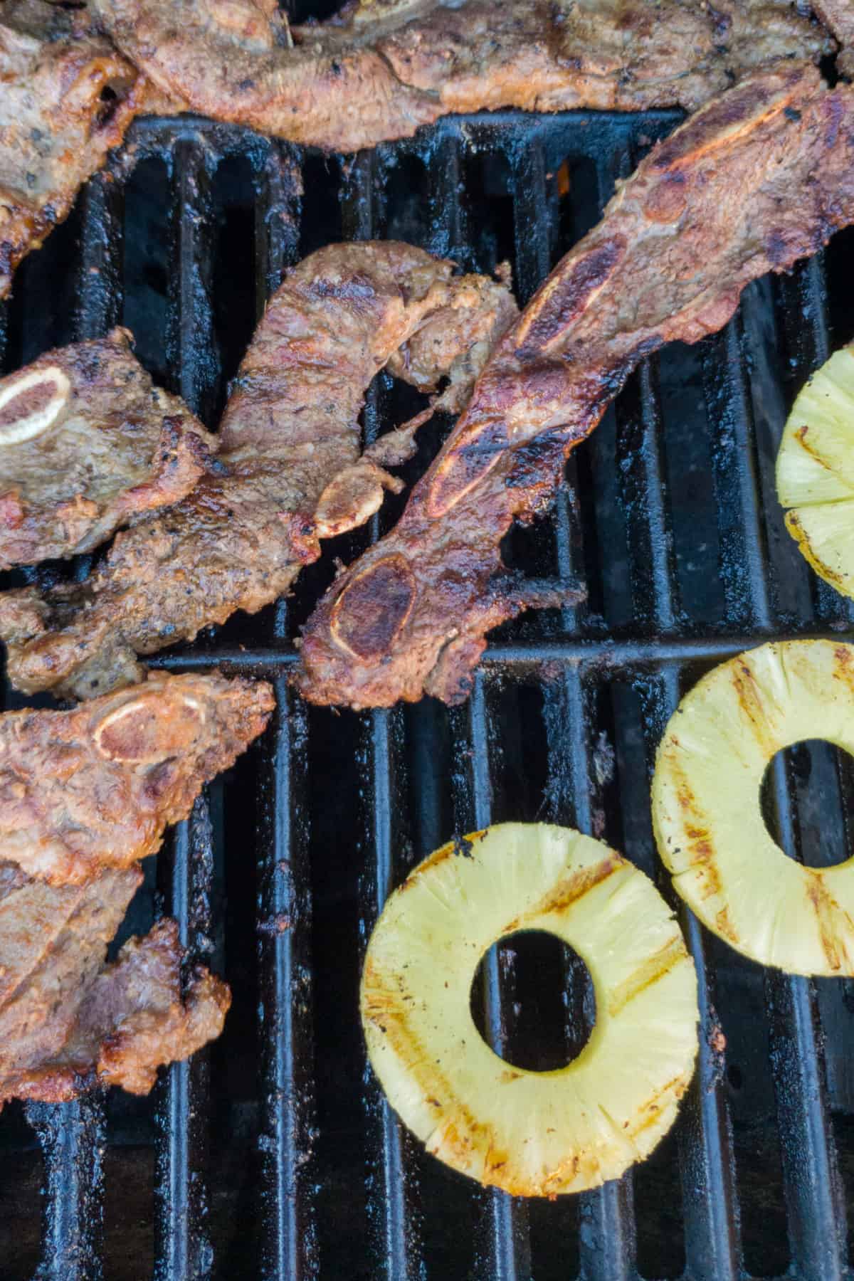 korean short ribs on the grill