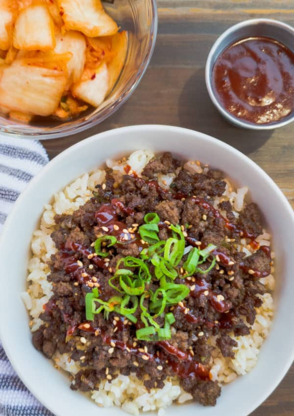 delicious ground beef bulgogi with gochujang